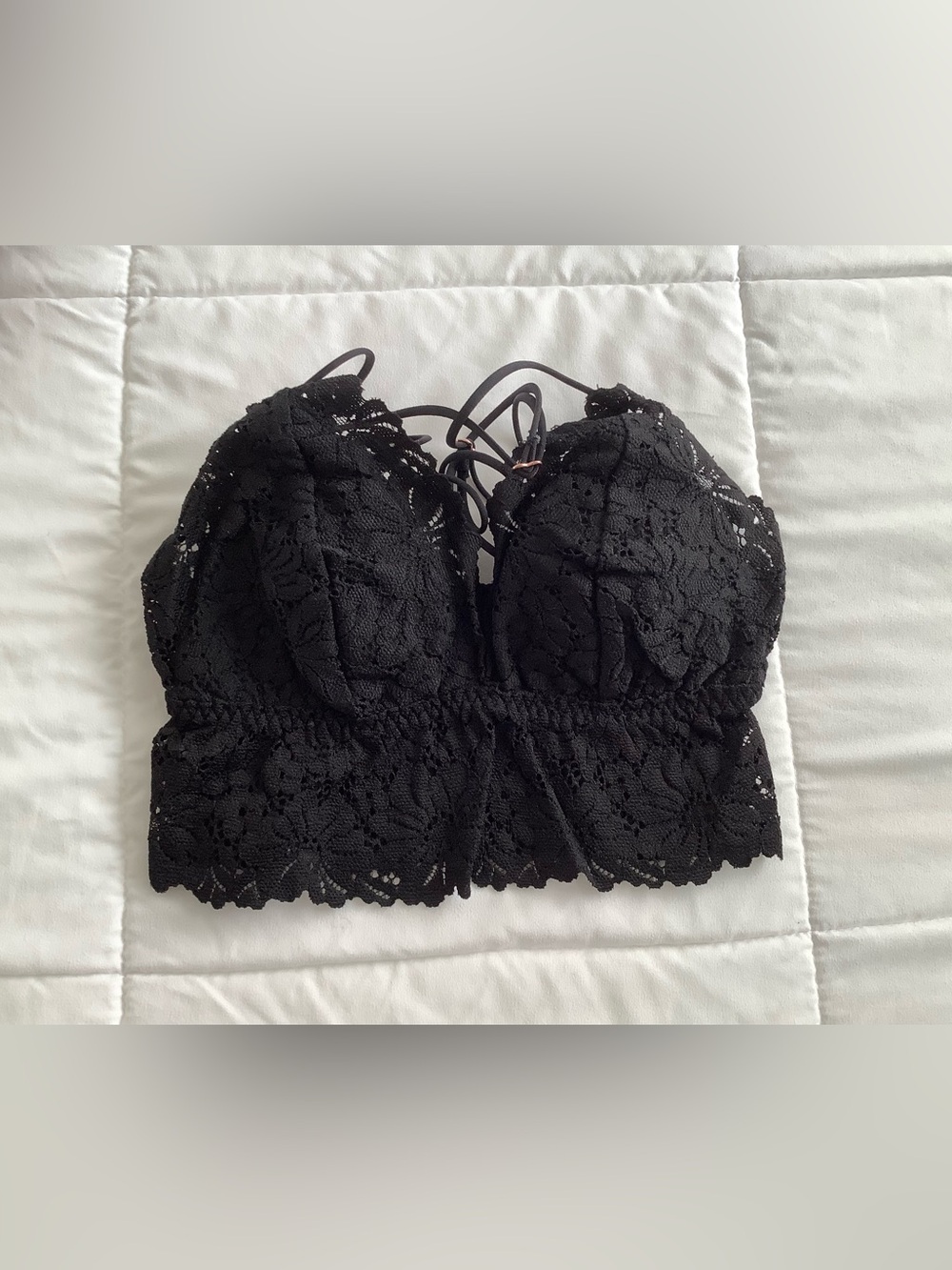PINK Victoria's Secret Black Lace Bralette Bandeau